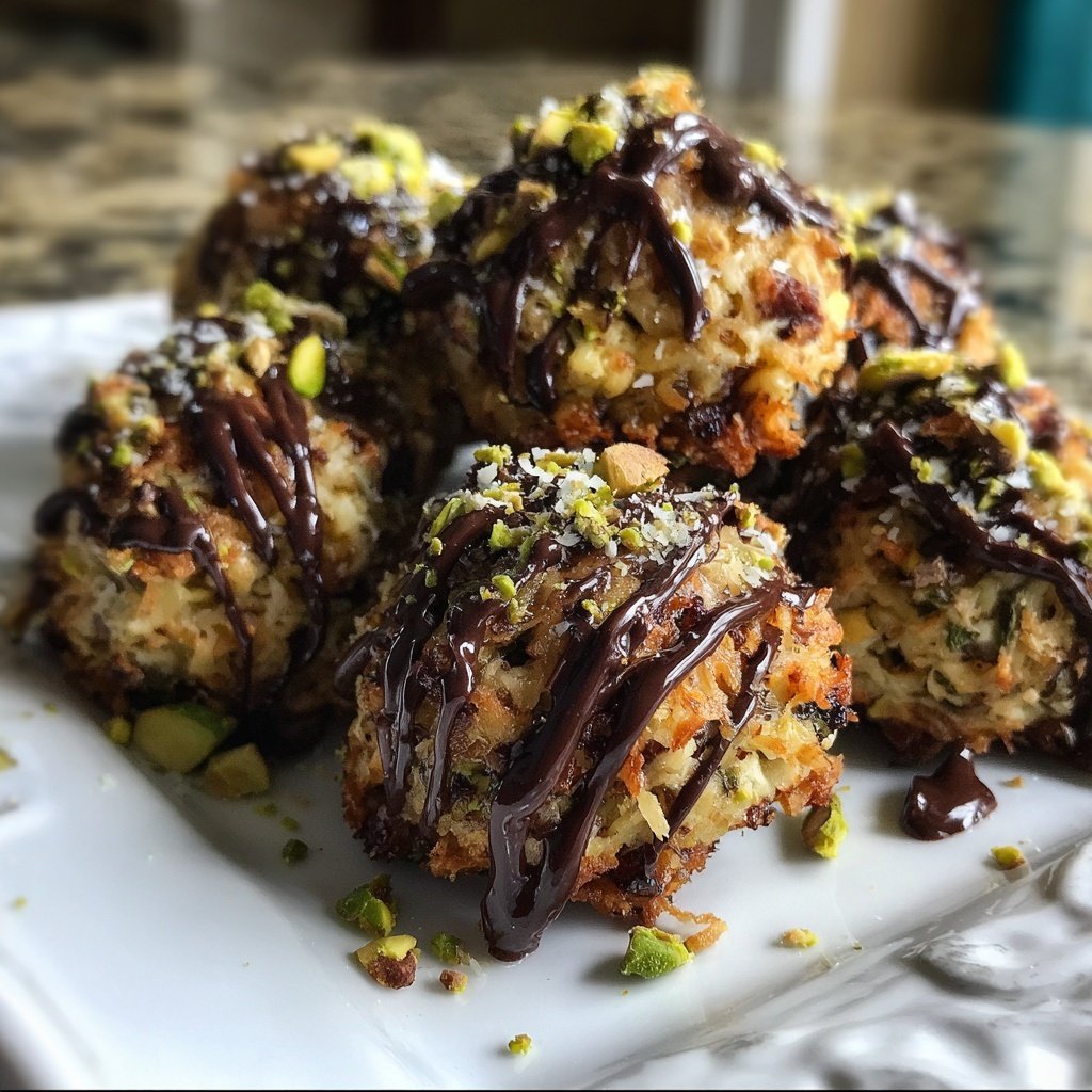 Chocolate Pistachio Coconut Bites
