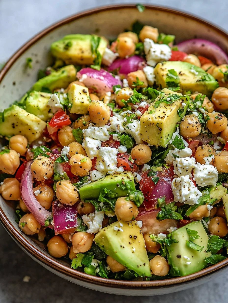 Chickpea Feta Avocado Salad