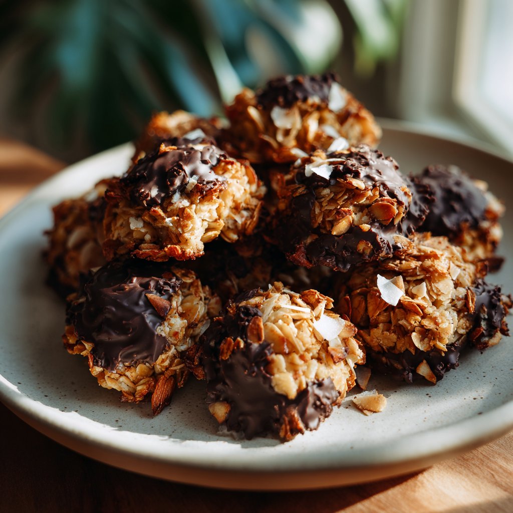 Chocolate Almond Coconut Granola Bites