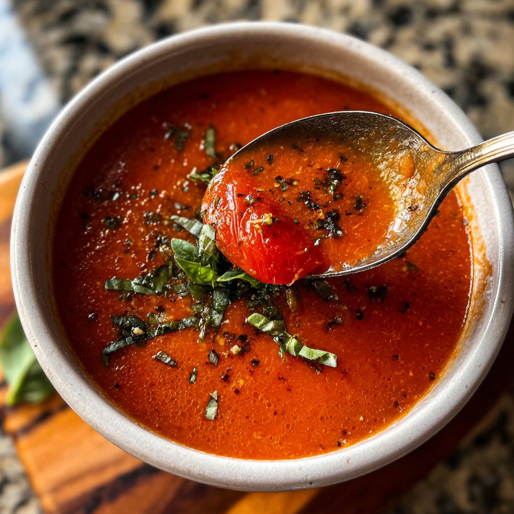 Healthy Crockpot Tomato Basil Soup