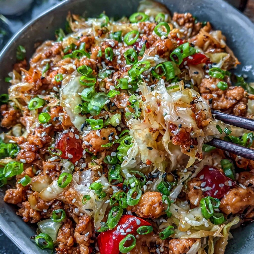 Ground Chicken And Cabbage Stir Fry