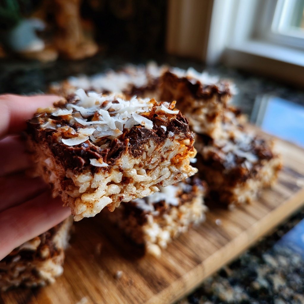 Chocolate Coconut Rice Squares