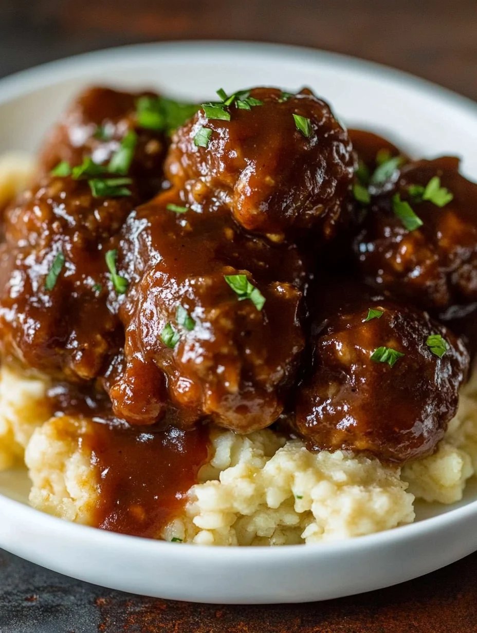 Slow Cooker Salisbury Steak Meatballs