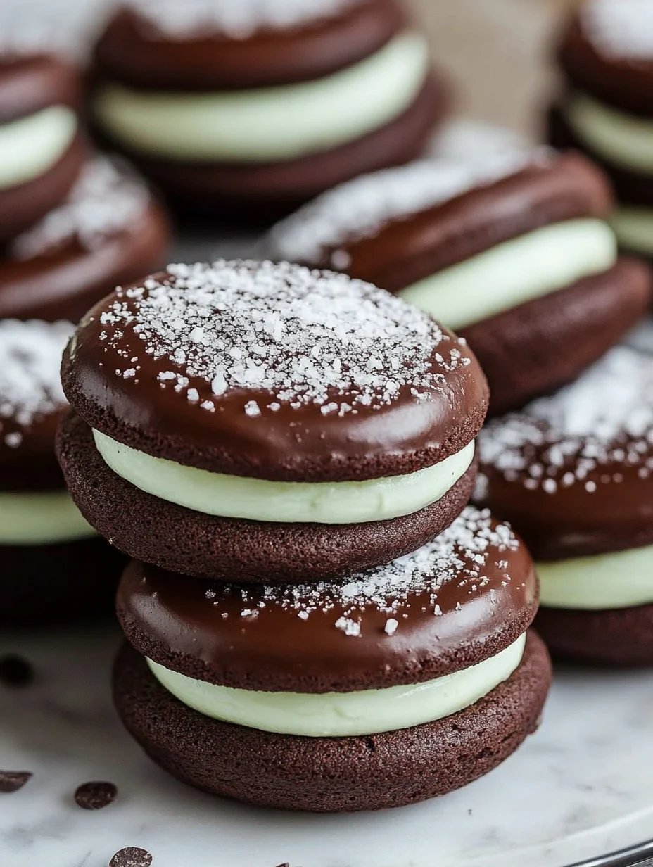 Chocolate Peppermint Whoopie Pies