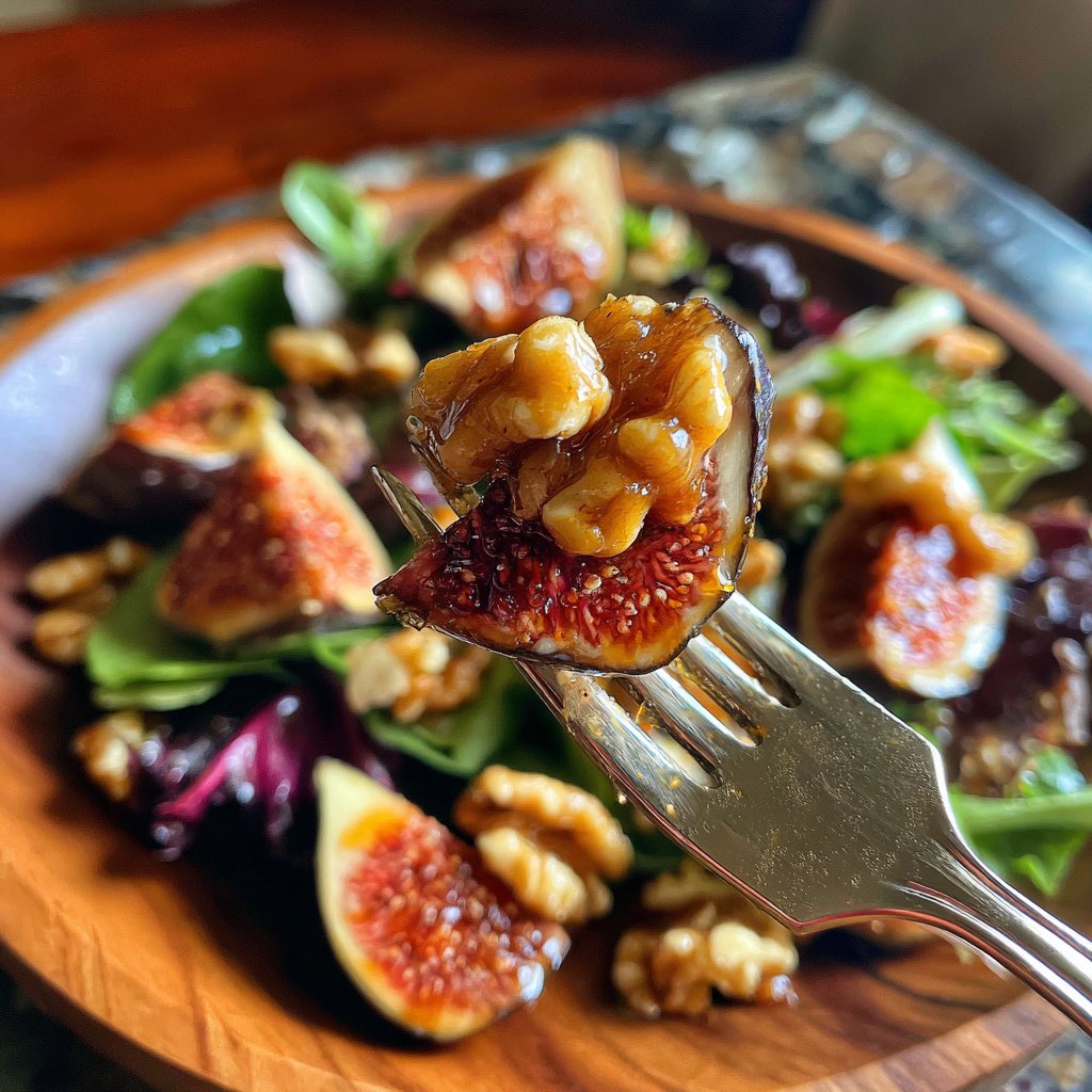 Fig and Walnut Salad with Honey Dressing