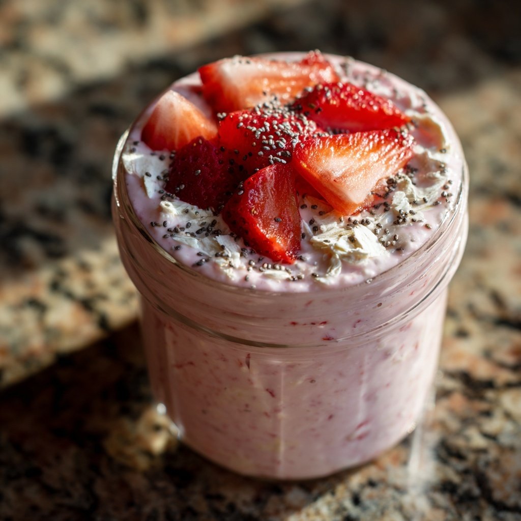 Strawberry Cream Overnight Oats