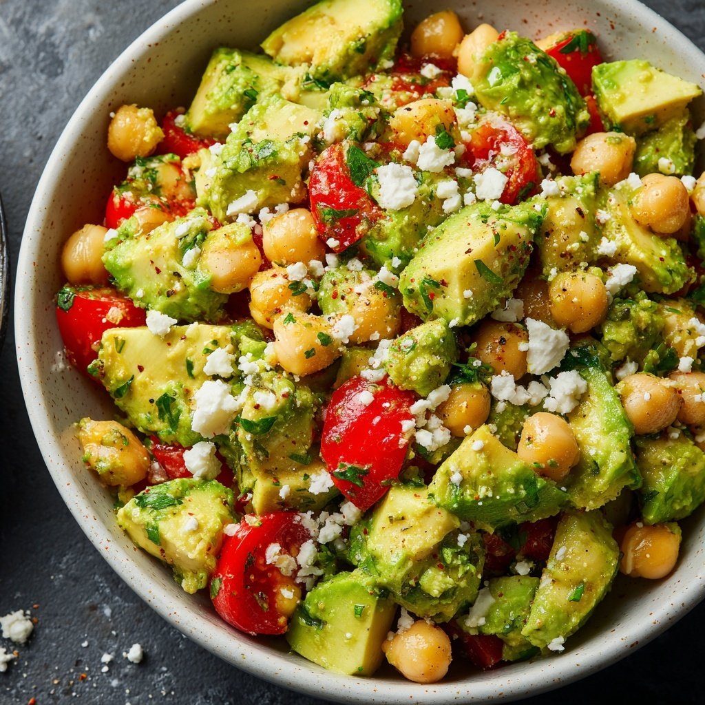 Healthy & Light Avocado Chickpea Salad