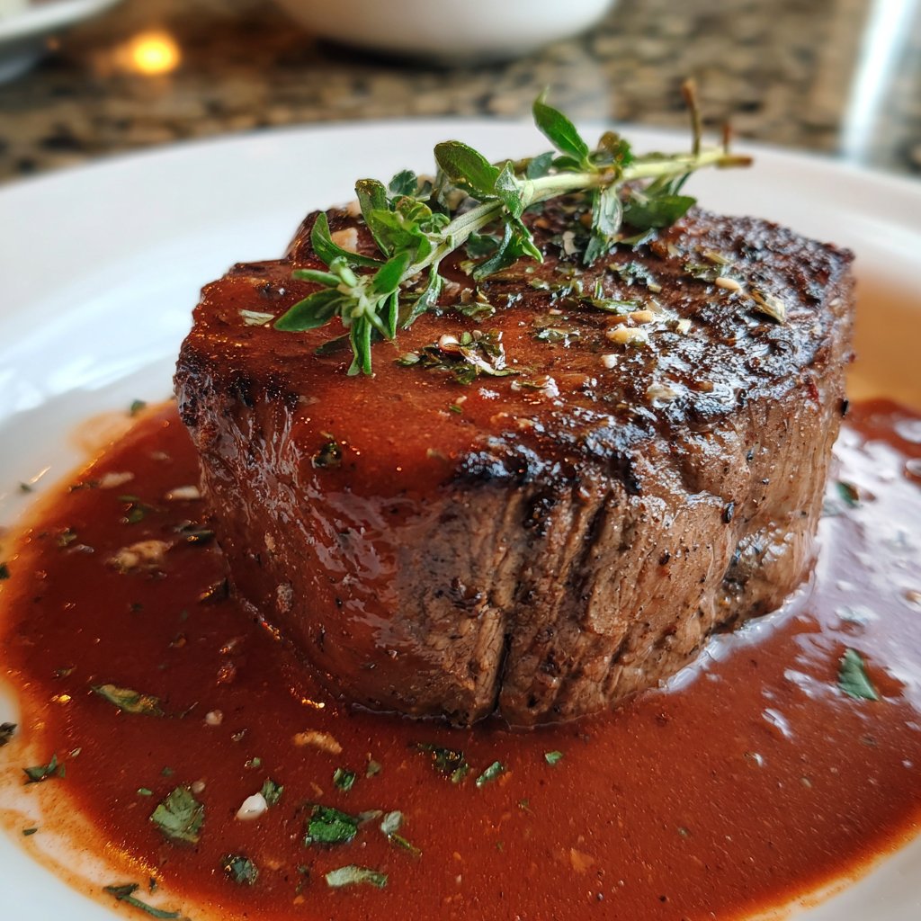 Romantic Filet Mignon with Red Wine Sauce