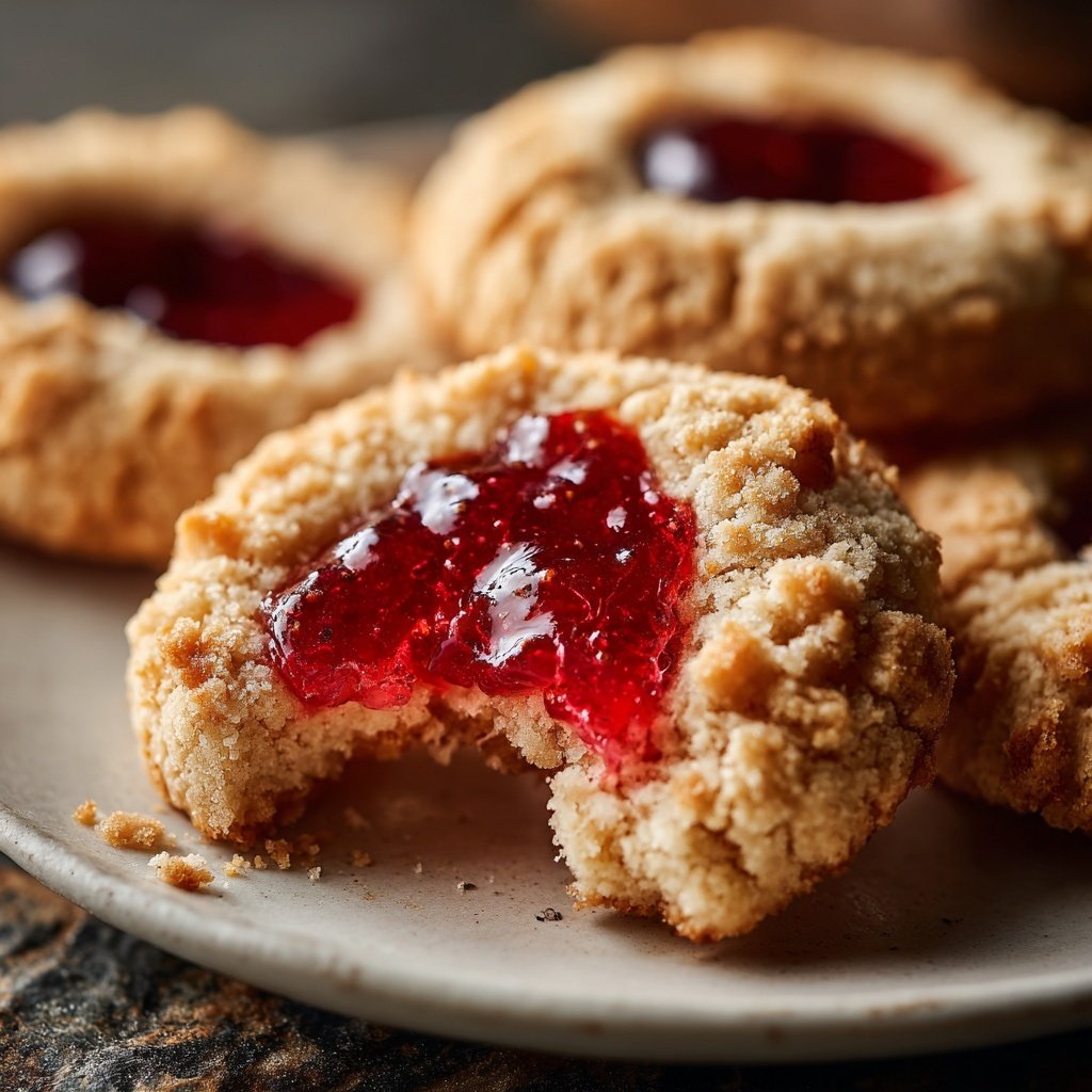 Strawberry Jam Thumbprint Cookies