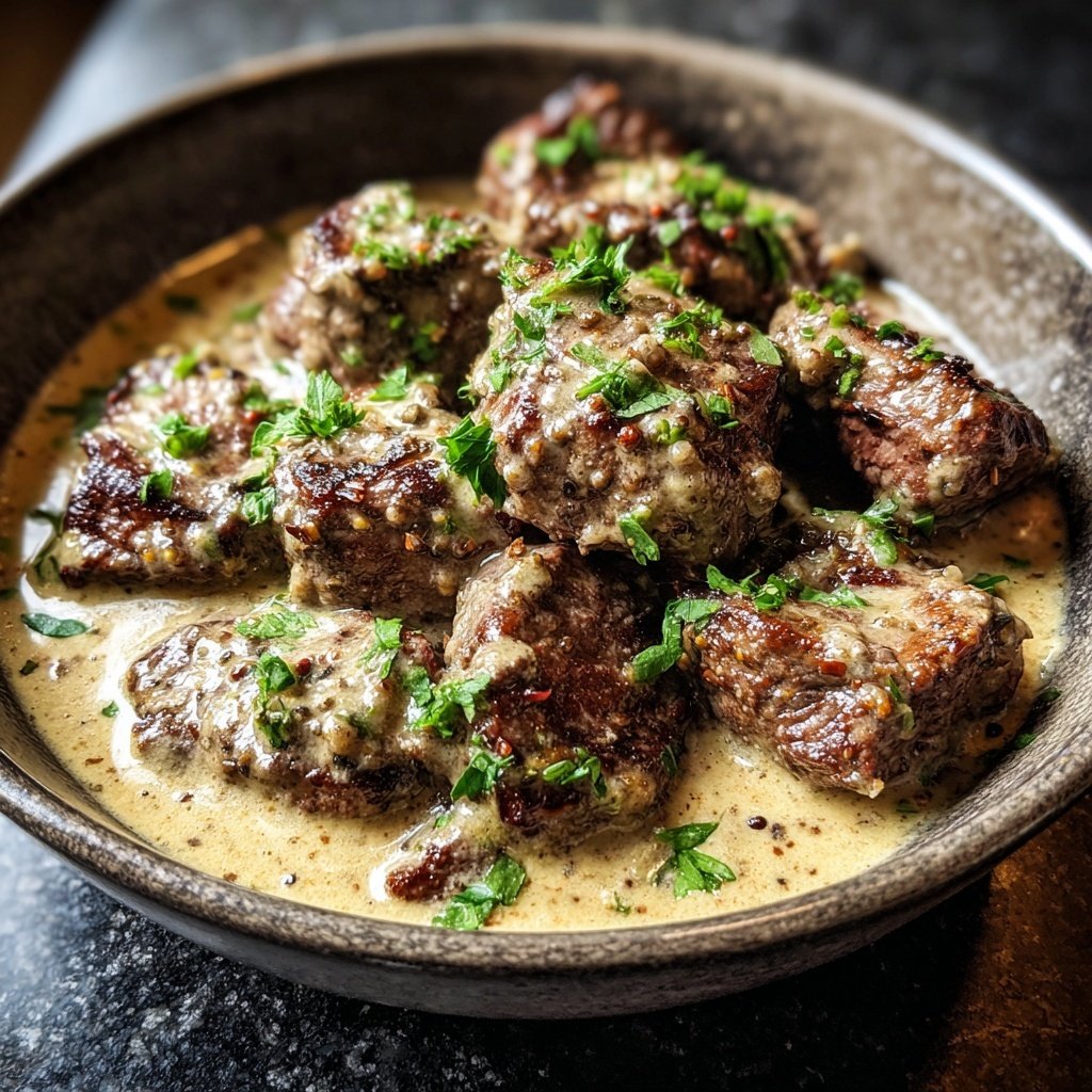 Beef Medallions with Peppercorn Cream