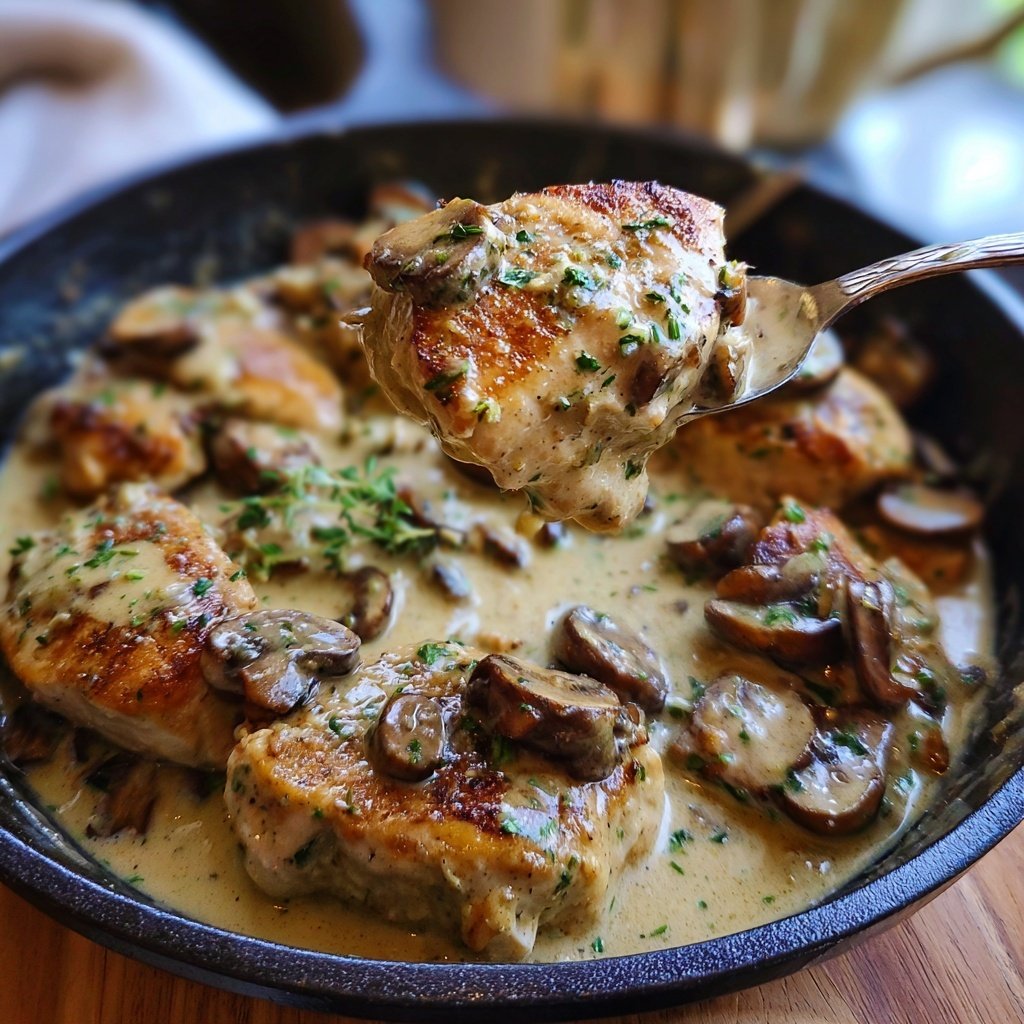 Creamy Chicken And Mushroom Skillet