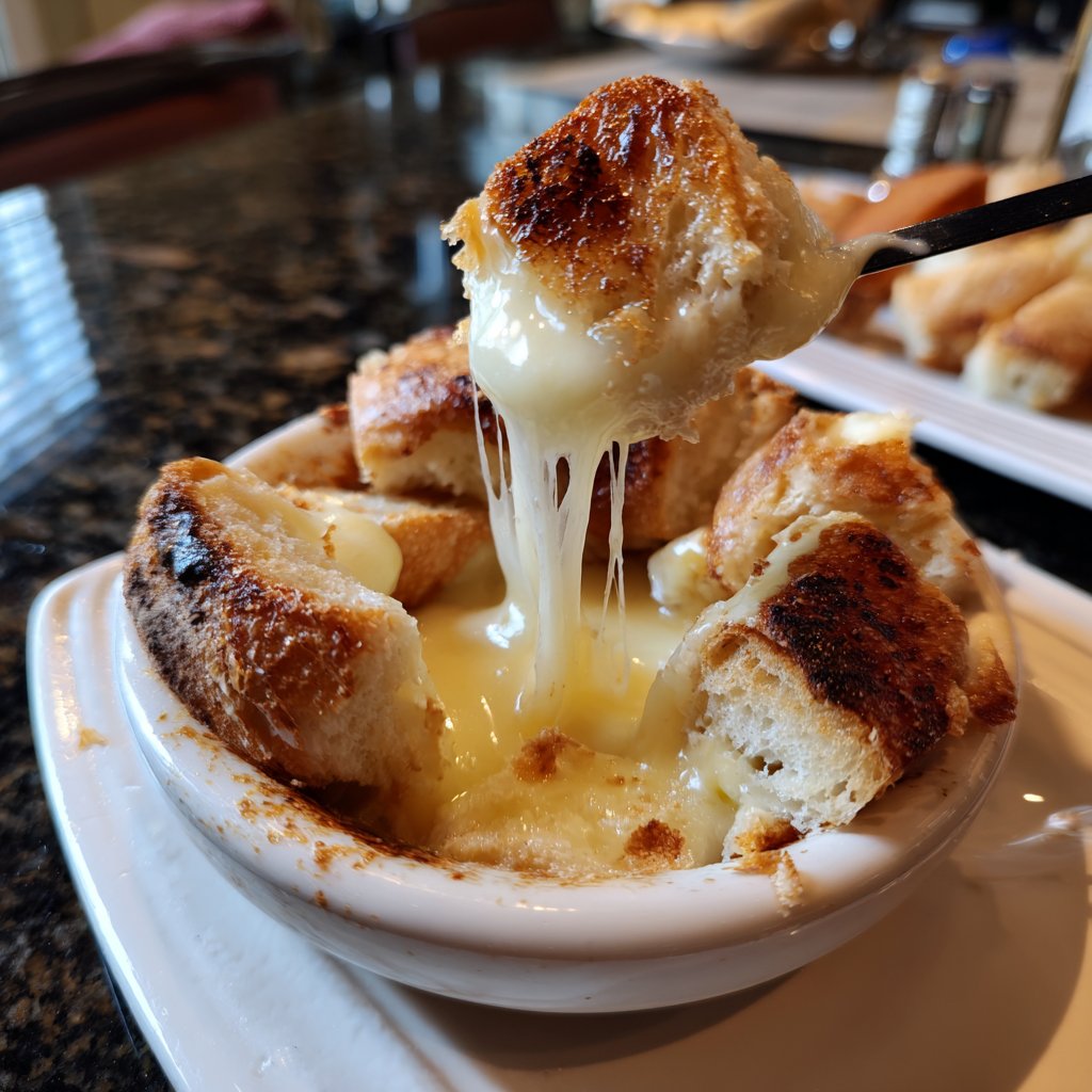 Fondue with Brie and Garlic