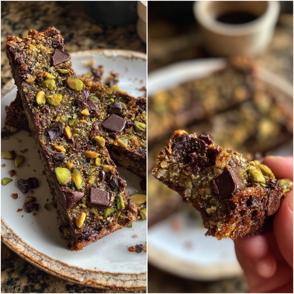 Chocolate Pistachio Breakfast Bars